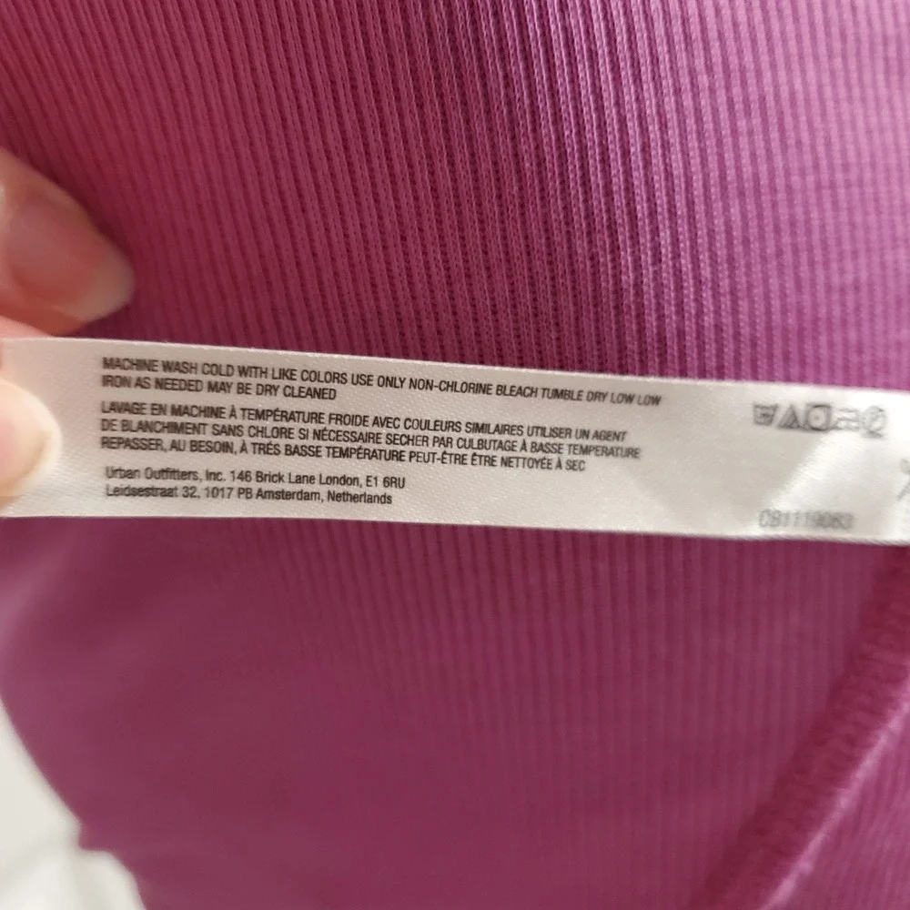 Intimately Free People Purple Ribbed Scoop U-Neck Tank Top Back Seam Womens S/P - Picture 11 of 12